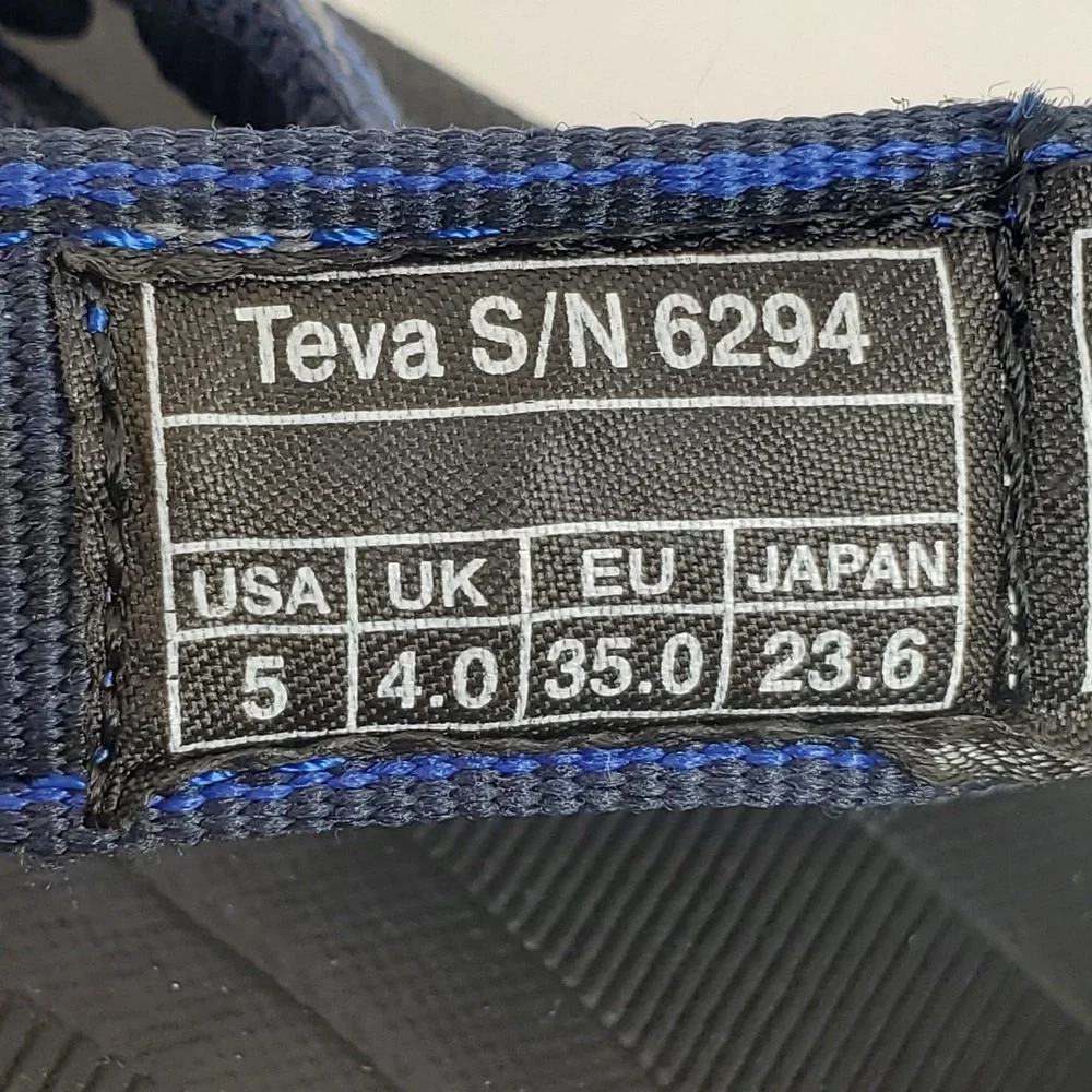 Teva 6294 Hurricane Women's Sz 5 Black / Blue Sport Sandals Adjustable Straps
